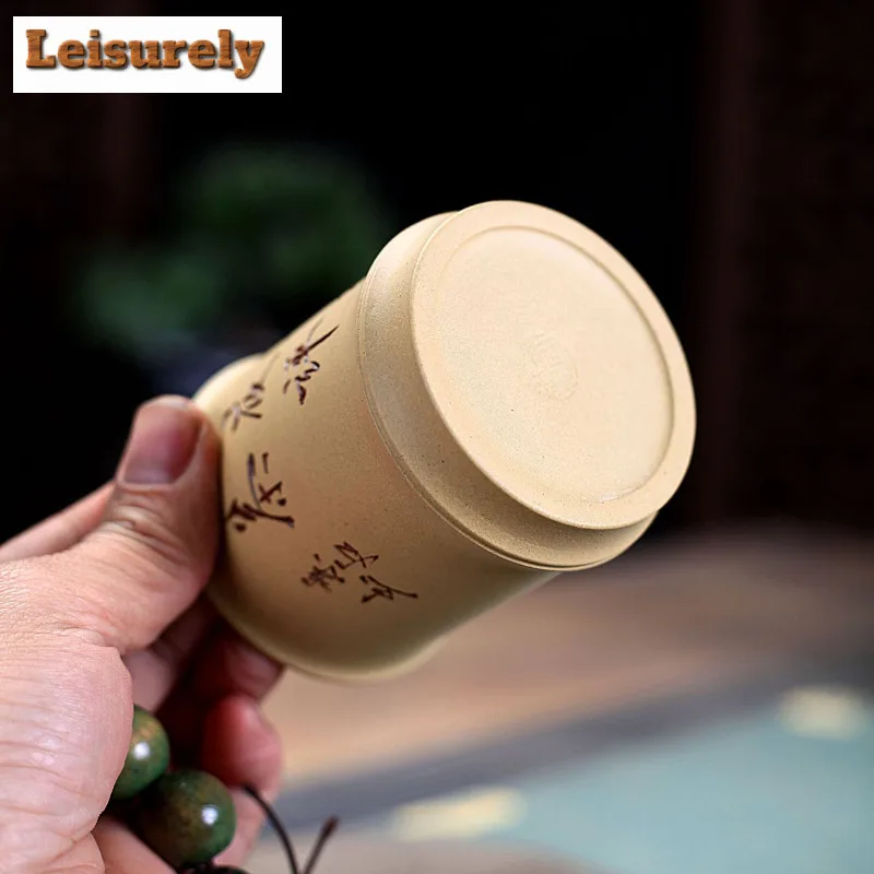 150ml Yixing Purple Clay Bamboo Joint Teacup Boutique Tea Bowl Tea Pair Tea-tasting Smelling Cup Chazhan Master Cups Tableware