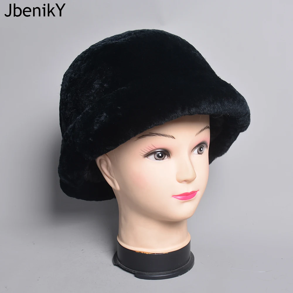 

Winter Russian Outdoor Fur Bomber Hats Luxury Women Natural Real Rex Rabbit Fur Hats Beanies Lady Warm Knitted Genuine Fur Caps