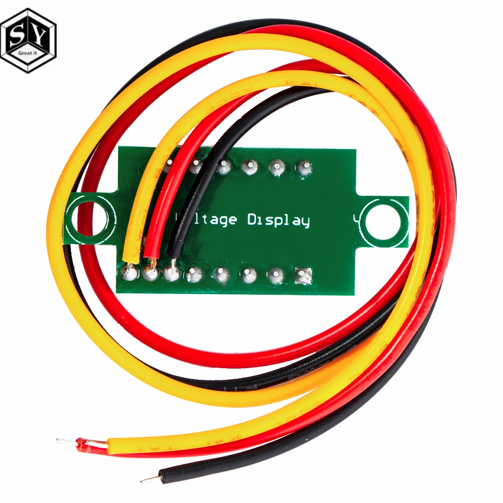 0.36 Inch Digital Voltmeter Red Green Blue DC 0V-100V Three Lines 3 digit Voltage Panel Meter Display led Color 1PCS