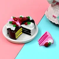 10PCS Dollhouse Miniature Resin Triangle Cakes Doll Simulation Mini Bakery Bread DIY Kitchen Accessories