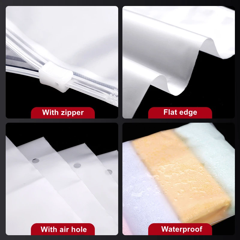 StoBag 50pcs Frosted Clothes Packaging Zipper Bags Transparent Plastic Warning Words Sealed Storage Reusable Ziplock Wholesale 3