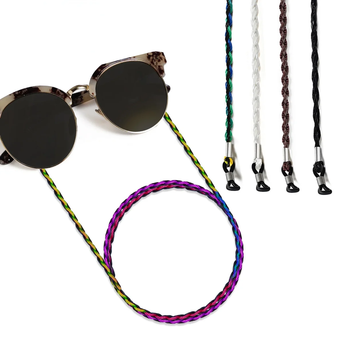 

2022 Reading Glasses Lanyard, Sunglasses Rope Women,PU Twist String for Glasses Rope, Two-color Twist Glasses Strap Man