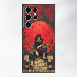 Black Soft Phone Cover with Cartoon Uchiha Itachi Design - Galaxy S20 FE (Mix01)
