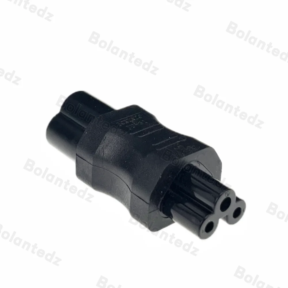 1Pcs IEC320 C5 TO C6 Extension Power Adapter C6 TO C5 Clover Shape 3 Pin Male To Female Right Angle Side Bend Power Connector