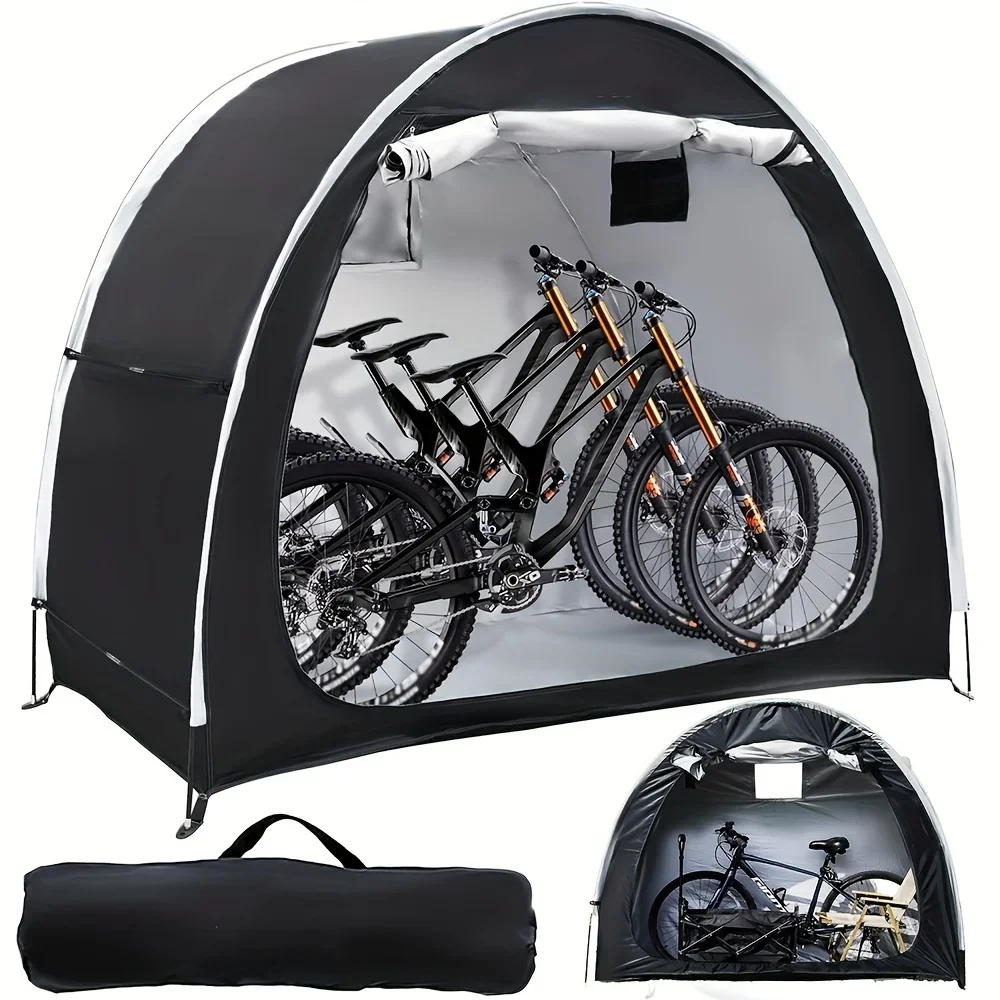 Bike Storage Shed Tent Spacious for 1-4 Bikes Portable Foldable Bicycle Sunshade Covers Shelter Waterproof Durable Bike Tent