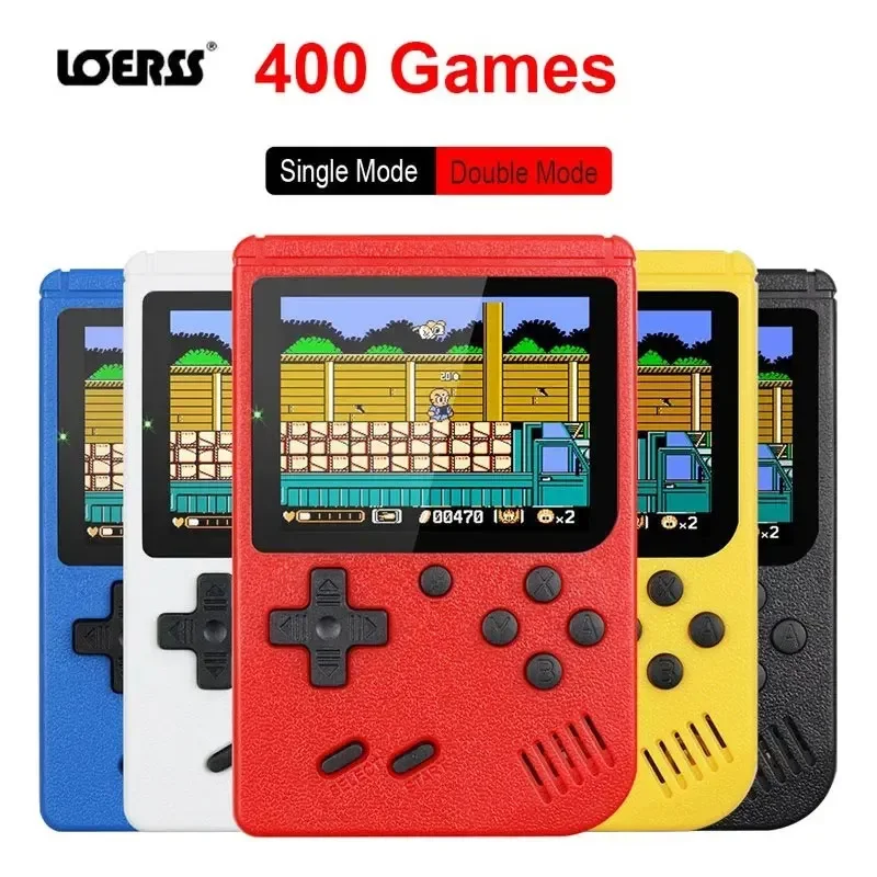 

LOERSS Retro Portable Mini Handheld Video Game Console 8-Bit 3.0 Inch Color LCD Kids Color Game Player Built-in 400 FC Games