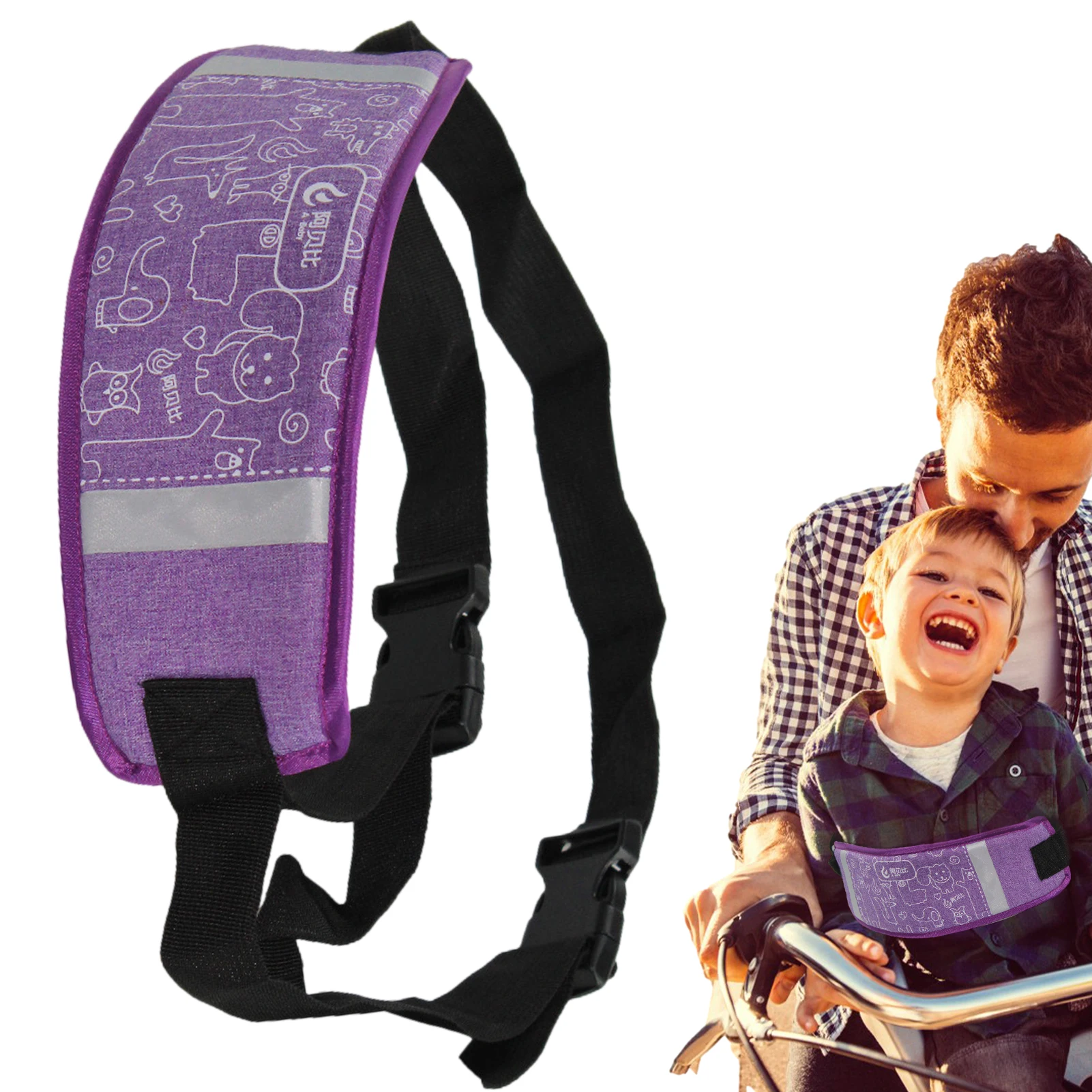 Kids Motorcycle Harness Breathable Motorcycle Rear Seat Safety Belt Non-Slip Strap Motorcycle Seat Strap For Kids Reflective dog harness leash set breathable pet chest strap puppy kitten reflective vest for small medium dogs cats chihuahua walking lead