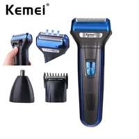 Kemei Multifunctional 3 In 1 Electric Foil Shaver Rechargeable Cordless Hair Clipper Beard Nose Hair Trimmer Razor Grooming Kit 1