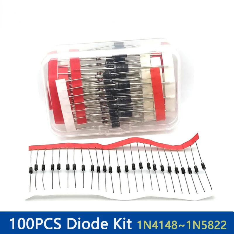 100pcs 8 Value Schottky Diode Rectifier Diodes Kit 1n4148 1n4007 1n5819 ...