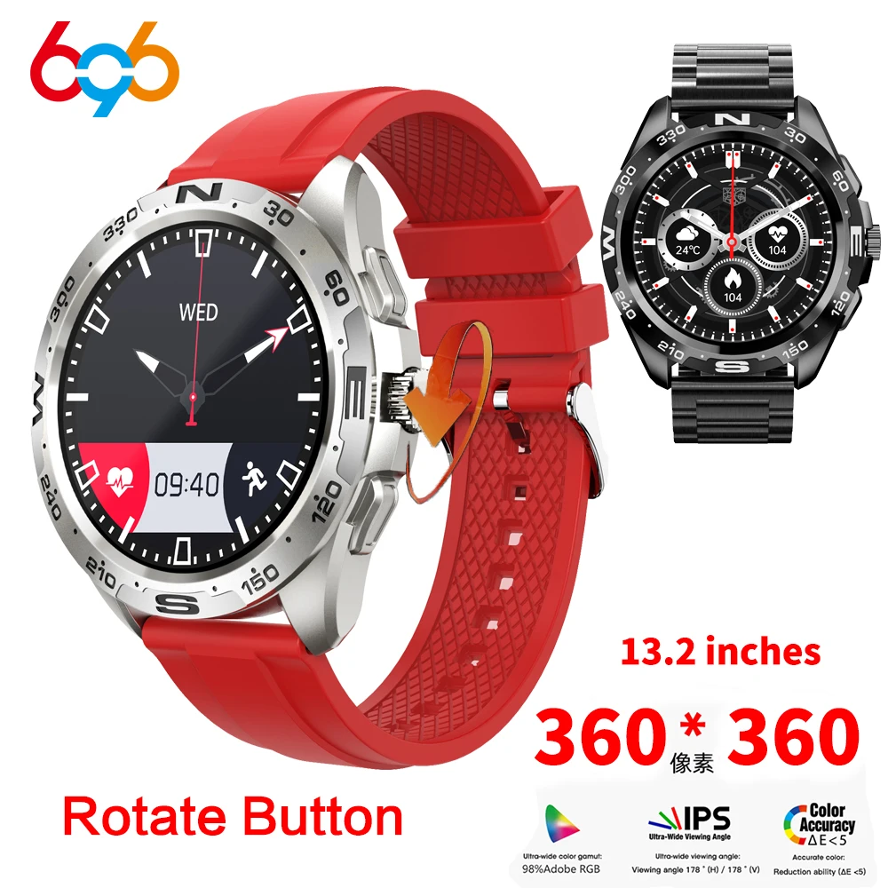 2022 1.32 Inches 360*360 Pixels Smart Watch Men Blue Tooth Call Custom