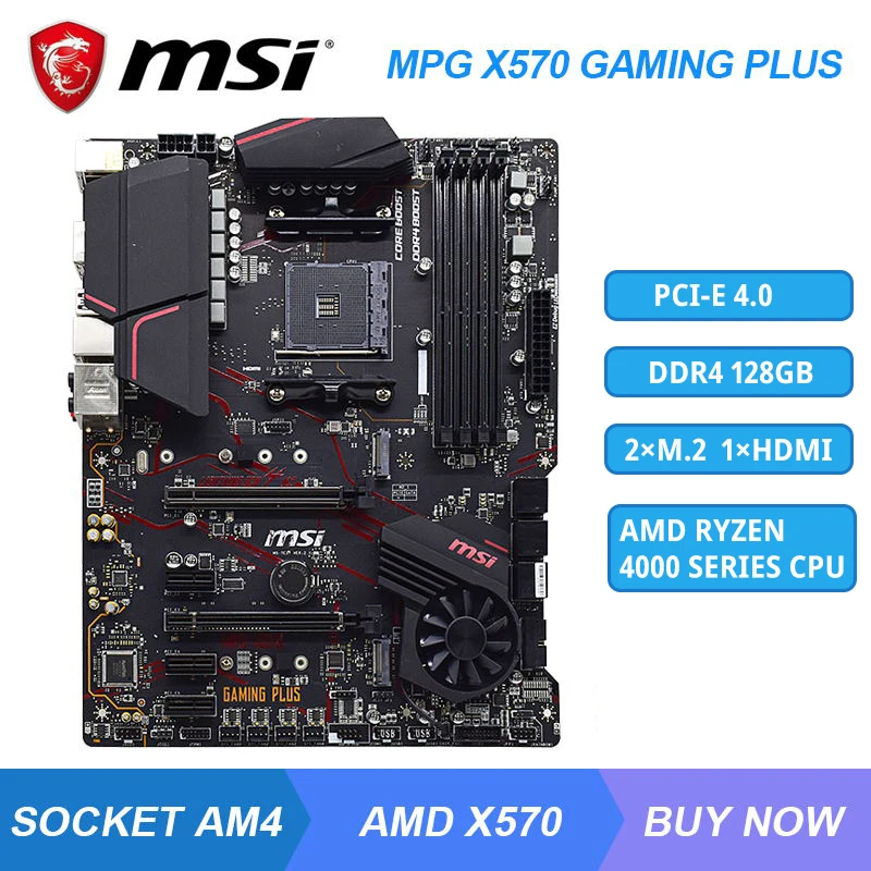 Материнская плата MSI MPG X570 GAMING PLUS материнская AM4 поддержка DDR4 комплект Ryzen 7 5800x 3800x