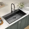 33 Inch Black Drop In Kitchen Sink   Worktation Kitchen Sinks Handmade Deep Basin With Cutting Board, 33"x19"x10" 1