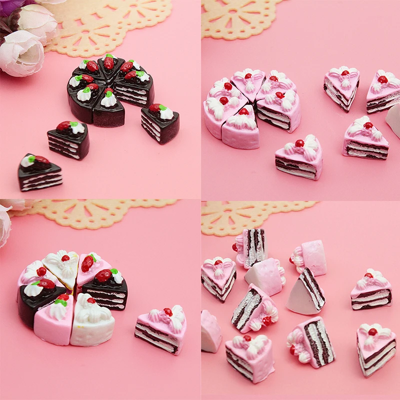 Resin Cabochons Crafts 10pcs DIY Cabochons Crafts Flower Triangle Cake Resin Flatback Scrapbooking