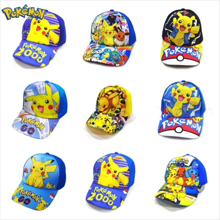 

New Pokemon Pikachu Baseball Caps Anime Peaked Hats Charizard Snorlax Hip Hop Hat Bulbasaur Mewtwo Sport Children Chirstmas Gift