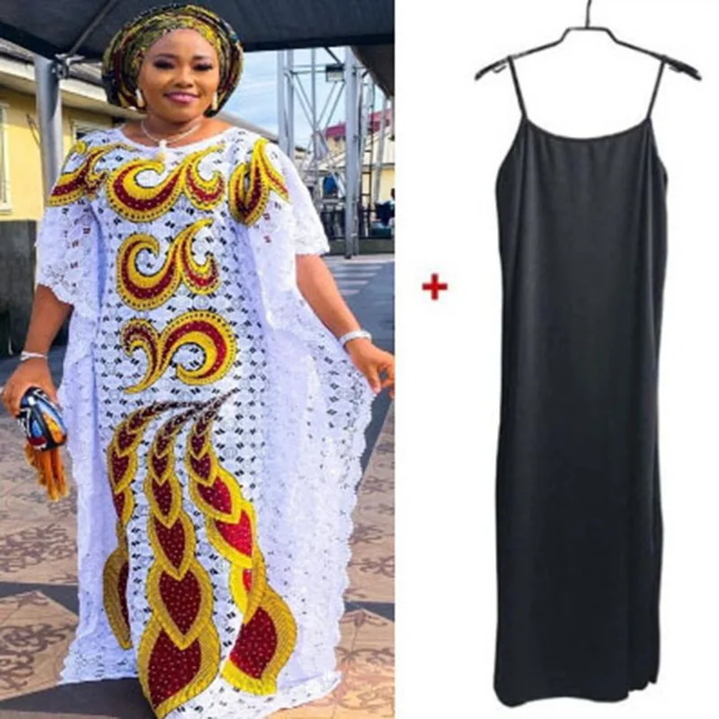 

Dashiki African Dresses for Women African Clothes Luxury Lace Loose Robe Fashion Muslim Evening Long Maxi Dress Africaine Femme
