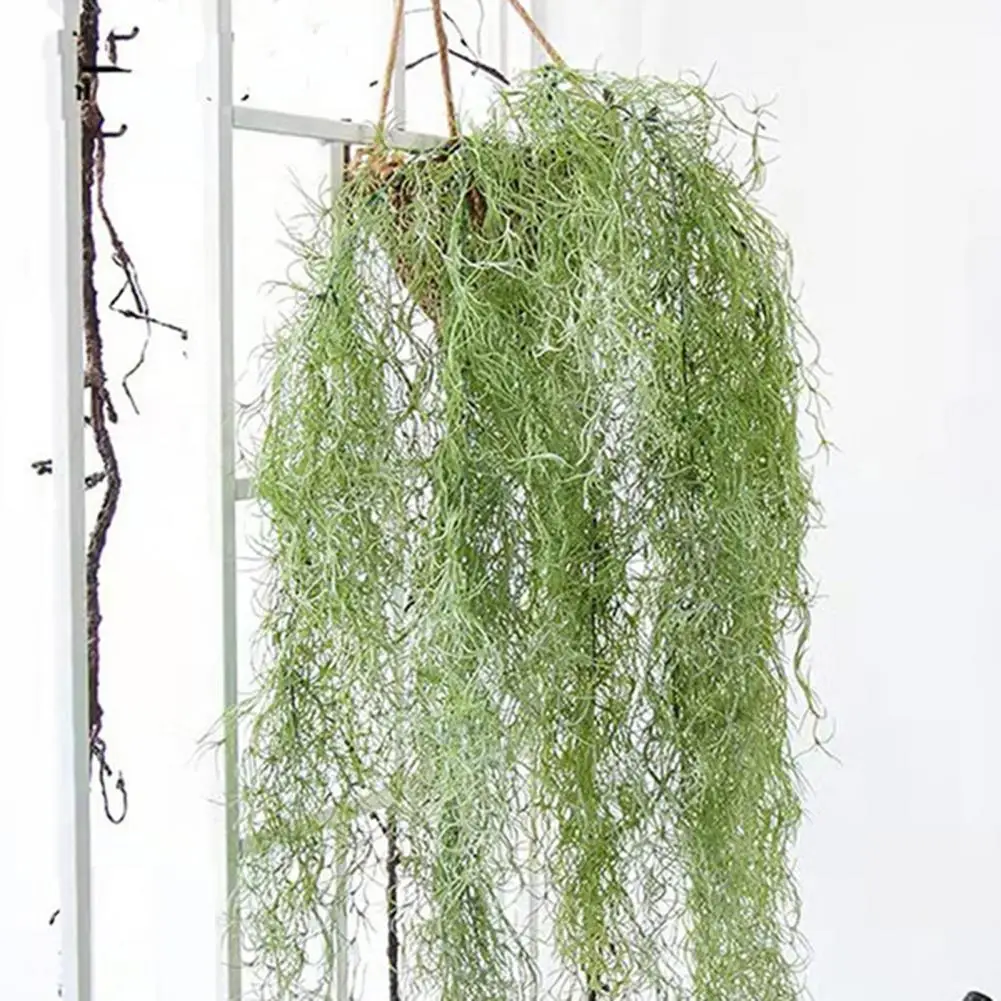 Planta Colgante Artificial Súper Realista Para Casa, Terraza, Bodas Y Decoración De Pared - Verde Claro Y Morado