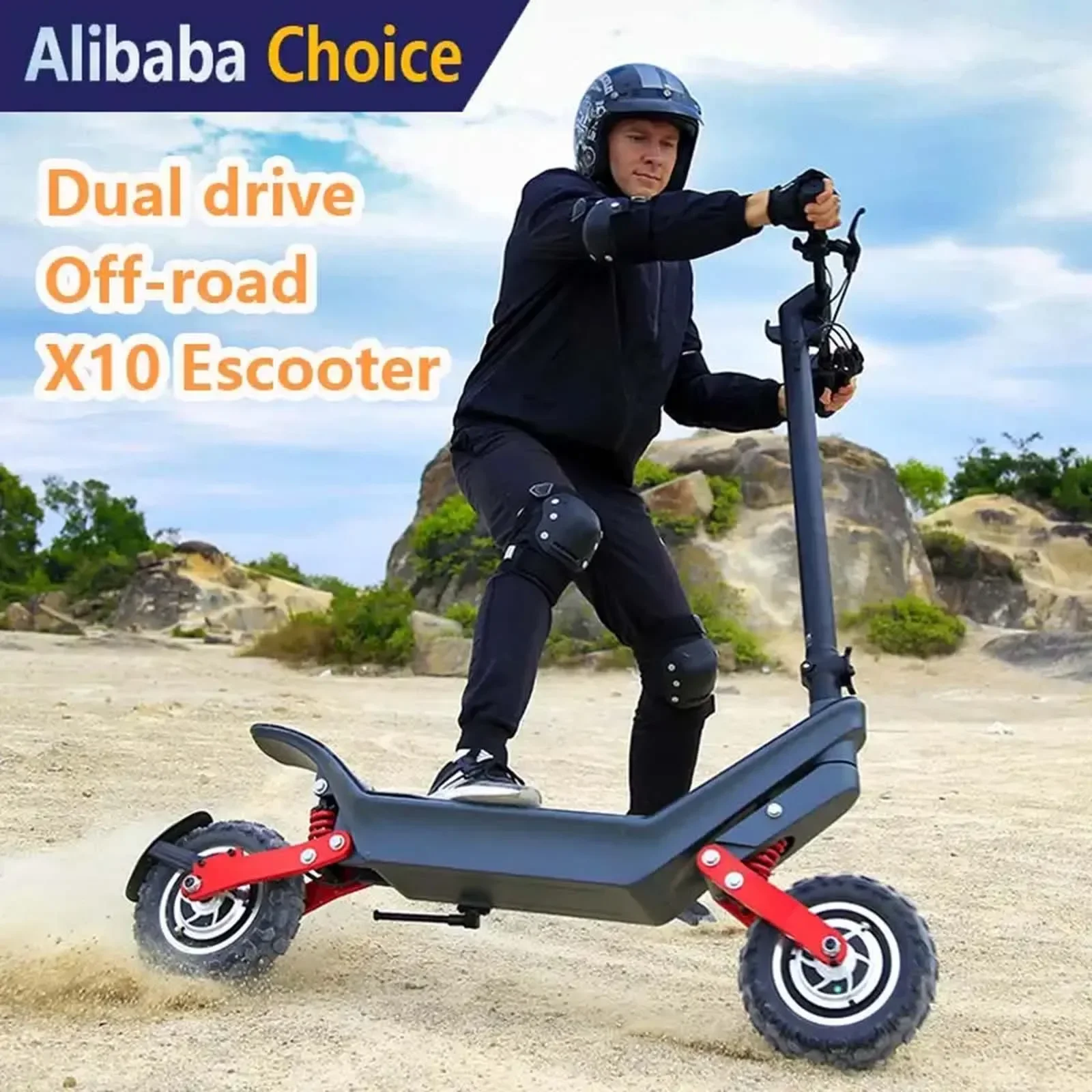 X10 2400W Dual Motor 48v Adult Electric Scooter Max Speed 65km/h Removable Battery 100km Range 11 Inch Tyres Detachable Escooter