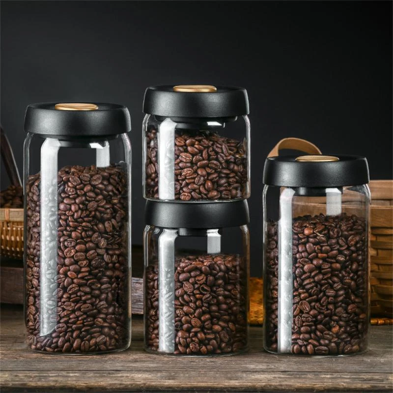Vacuum Coffee Beans Storage Container Storage Bottles Transparent