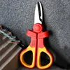 Deli VDE Electrician Scissors 1000V Insulated Cable Cutter Wire Curved Stainless Nippers Household Shears Crimping Tool Scissors 5