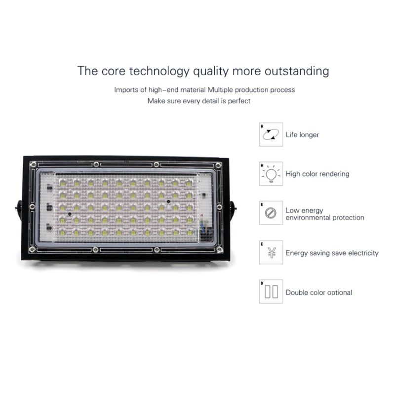 정원 J78C에 대 한 50W 투광 조명 야외 실용적인 LED 벽 램프 방수 투광 조명