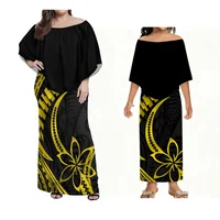 Polynesian Samoan Island Women'S Cape Dress Plus-Size Holiday Party Evening Dress, Mother-Daughter Dress Girl Dress - Image 5