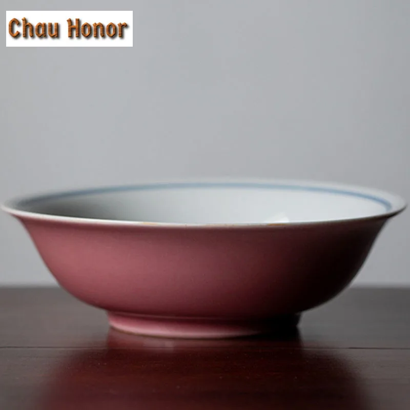 Cowpea Red Ceramic Pot Dry Bubble Tray Household Cover Bowl Teapot Support Pot Pad Kung Fu Tea Set Tea Tray Fruit Snack Bowl