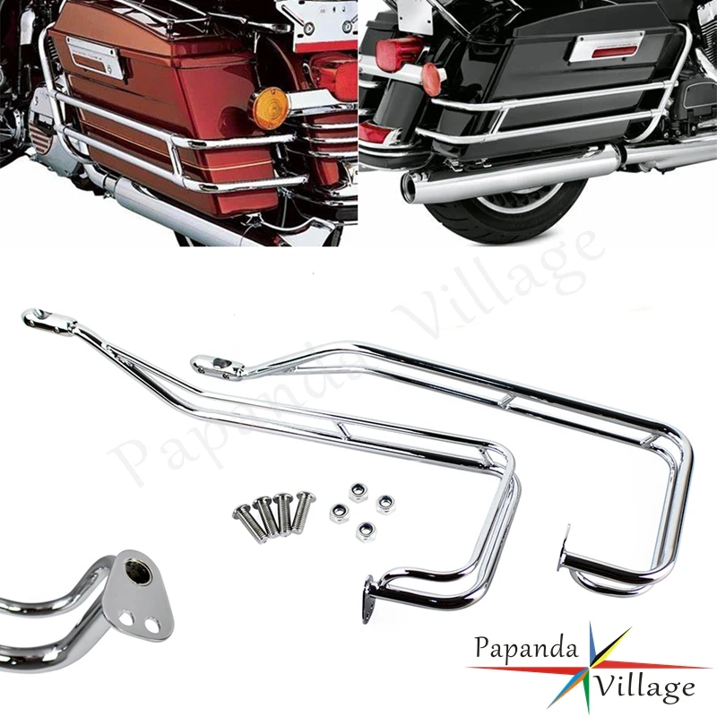 

For Harley Touring Road King Electra Street Glide FLHR FLHTC FLHX 2009-13 Motorcycle Rear Saddlebag Guard Protector Kit Support