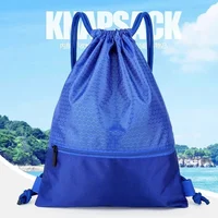 Outdoor Sports Drawstring Pocket Simple Backpack Men's and Women's Fitness Backpack Lightweight Basketball Bag Oxford Zipper Bag 1
