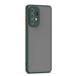Shockproof Armor Matte Phone Case Cover - A32  4G (Army Green)