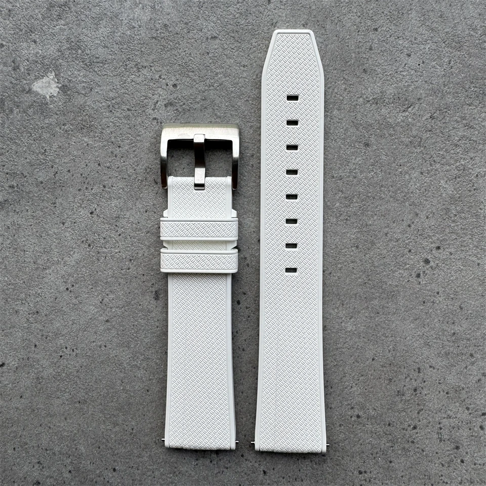 Premium Rubber Quick Release Watch Strap - Black, White, Grey - Men's Luxury Watch Band