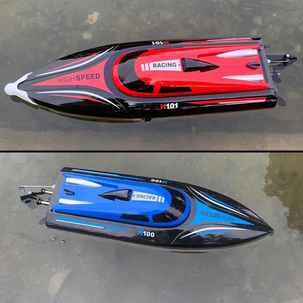 TKKJ Remote Control Racing Boat Speed Fast 35km/h 2.4G 4CH H101 H106 for  Hobbies Kids Adults on Lake Pool Seas