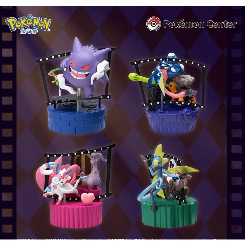 

Authentic Stock Pokemon Midnight Secret Agent Movie Series Gengar Silveon Handmade Figurines Decorations Hobbies Gift Collection