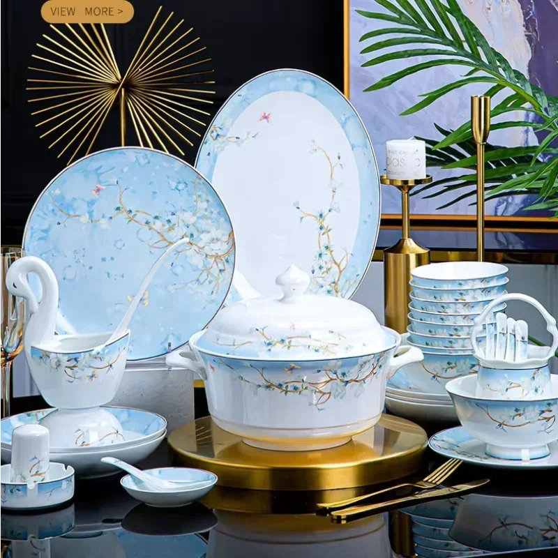 Ceramic bone china tableware, tableware set
