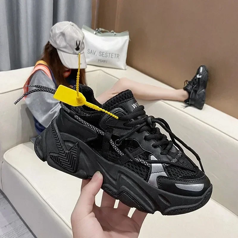 Women Sneakers Autumn New Fashion Casual Shoes Men Women Mesh Elastic band Comfort Platform Vulcanize Shoes Zapatillas De Mujer 3