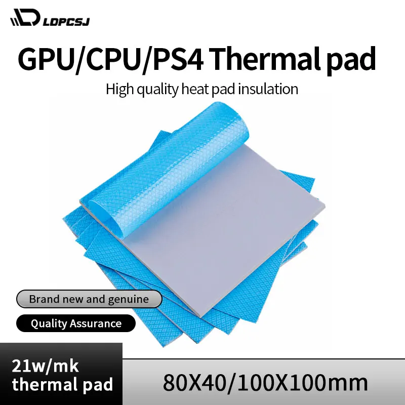 Thermal Pad Ldpcsj 24W/Mk Gpu Cpu Radiator Cooling Conductive Silicone 80X4 0/100X100Mm Thermal Heat Insulation