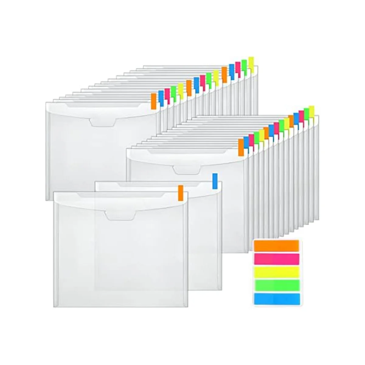 

36Pcs Scrapbook Paper Storage with Buckle Design,with 100Pieces Multicolor Sticky Index Tabs for Holding 12X12Inch Paper