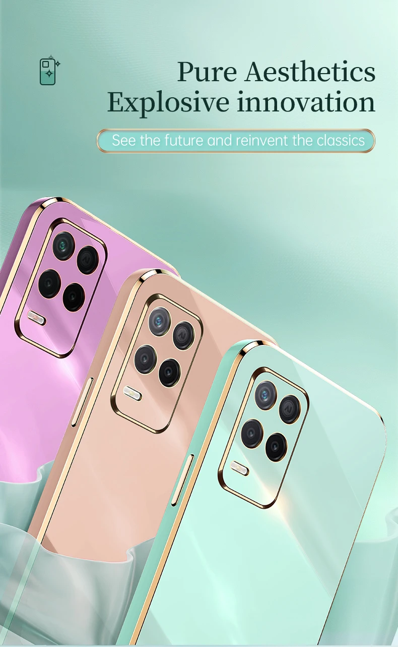 Plating Texture Case for Oppo Realme 8 5G vāciņu futrāļi Realme Narzo 30 5G V13 5G C11 2021 C21 GT Master 8 Pro Phone C_voghion.com