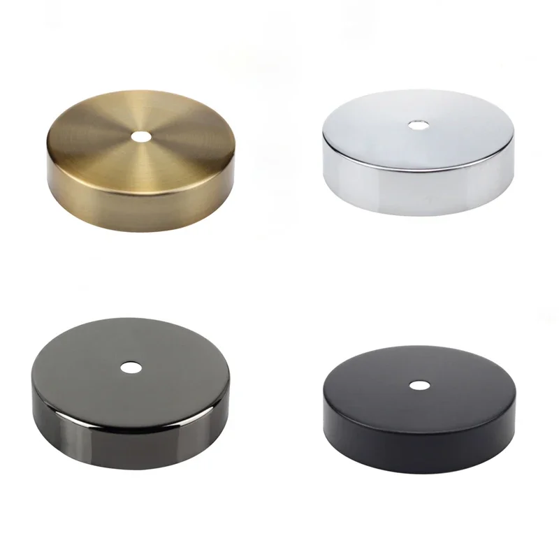 Lamp Base LED Lamp Base Iron Art Lamp Base Lighting Fittings Lamp Suction Top Plate 8cm10cm12cm BronzeBlackGoldWhite Ground Electrode Round Base