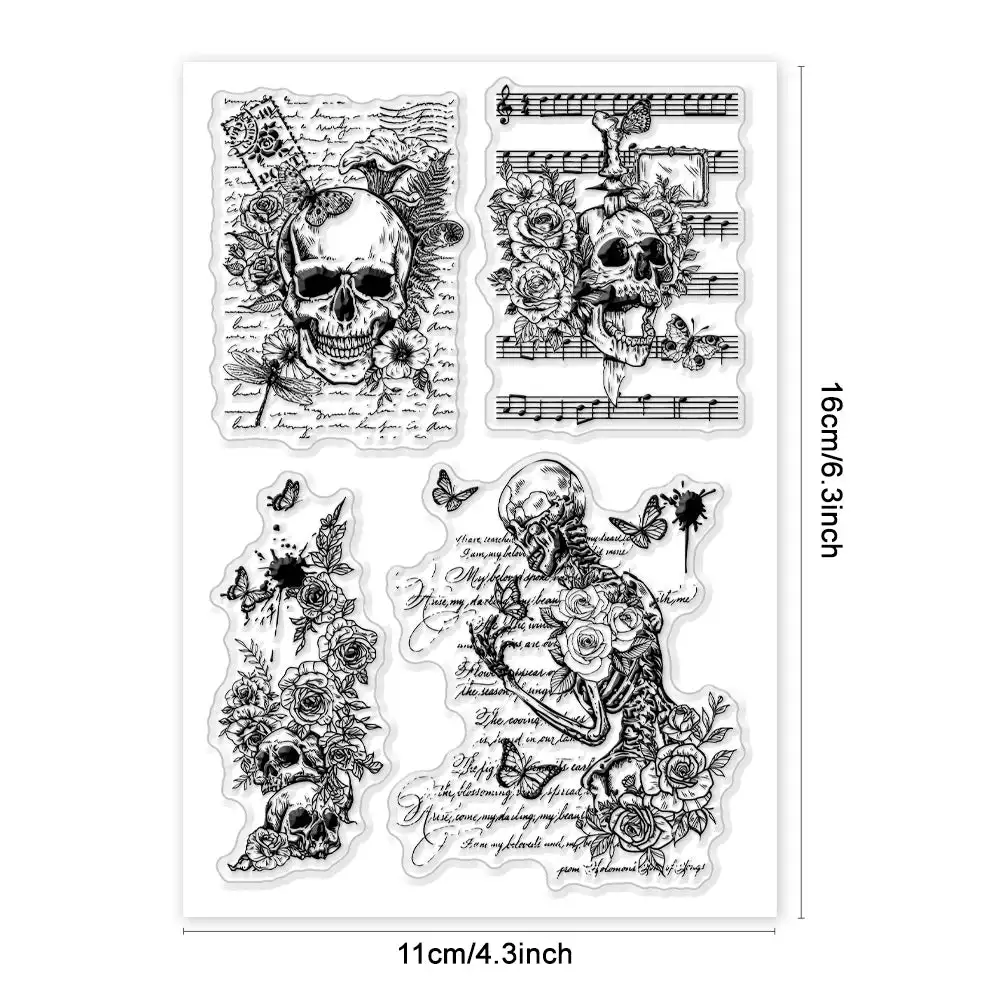 New Skull stamp Clear Stamp for Scrapbooking Transparent Silicone Rubber DIY Photo Album Decor 327