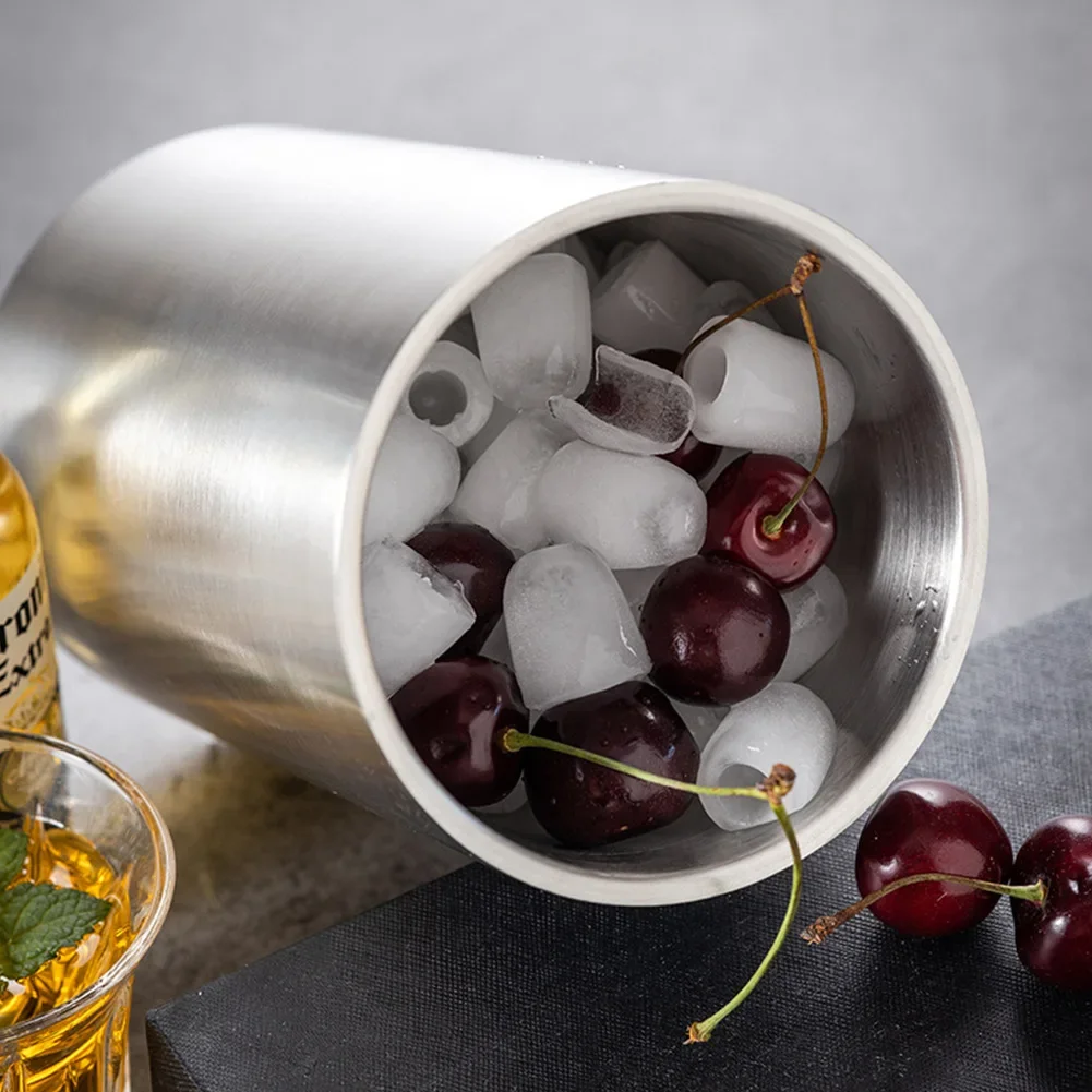 Double-Wall Stainless Steel Ice Bucket 1pc Wine Chiller