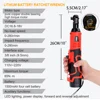 Hormy 3/8 Inch Cordless Electric Wrench 9.5mm Right Angle Ratchet Wrenches 65N.m Rechargeable Car Repair Tool Set Angle Wrench 2