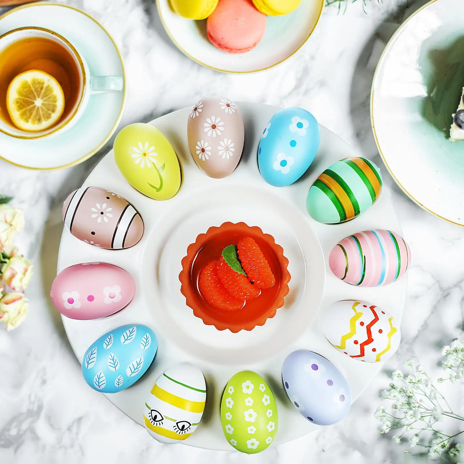 Terrarium Easter Egg Tray Deviled Platter Ceramic Holder Trays for Party White Devilled Eggs 5