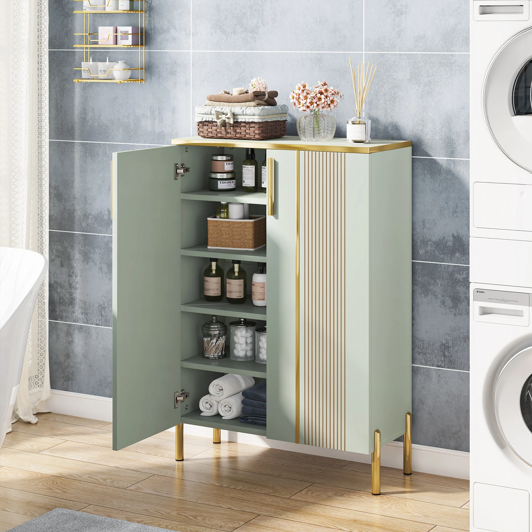 Tribesigns 6-Tier Shoe Cabinet with Doors, Wooden Shoe Storage Cabinet with Adjustable Shelves for Entryway, Hallway, Bedroom