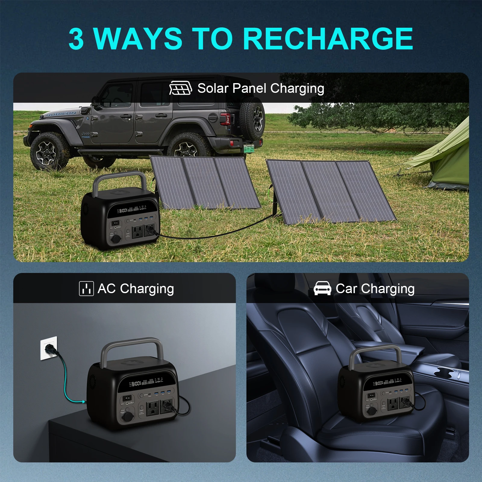 500W 200W Power Station Outdoor Portable Solar Power 345.6Wh LiFePo4 Battery Powerful Power Bank Energy Storage Supply Camping 6