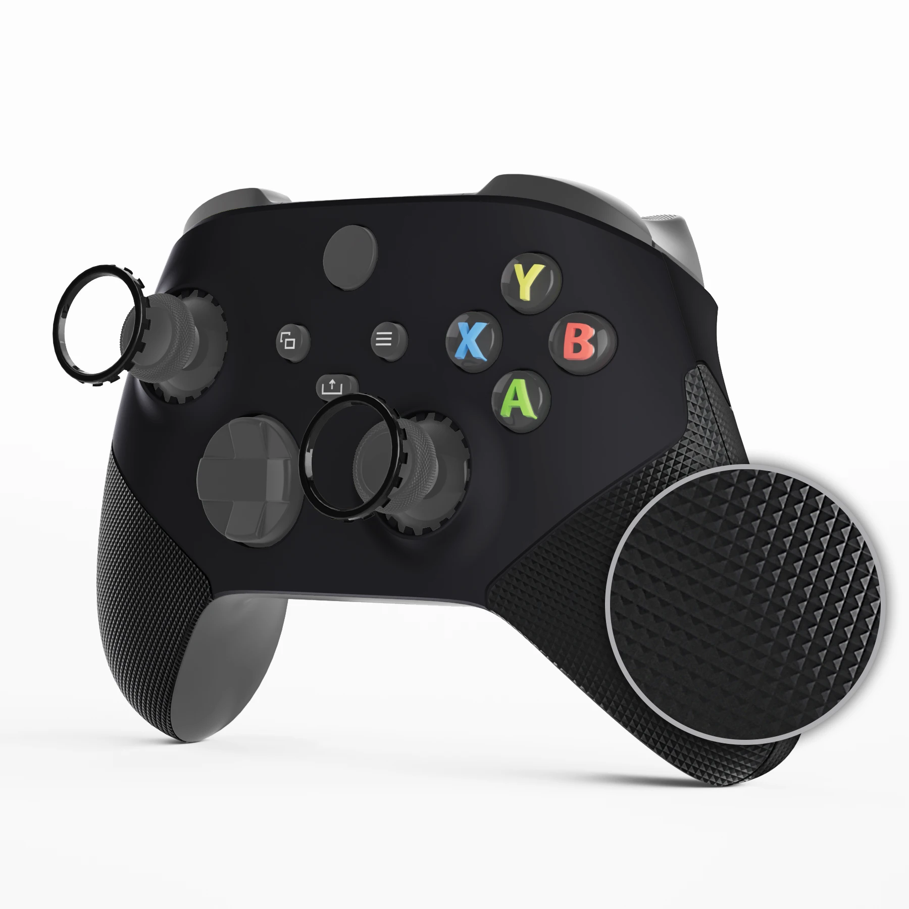 eXtremeRate ASR 버전 고무 측면 레일 Xbox 코어 무선 컨트롤러용 액센트 링이 있는 전면 쉘 페이스플레이트 - 7가지 색상
