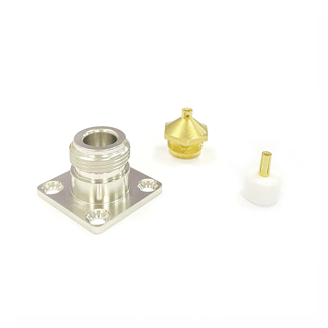 1PC N Typ Weibliche 4-loch Panel Mount Stecker Solder Für Halbstarre Kabel RG402.141 "RG405.086" terminal NEUE – Detail 4