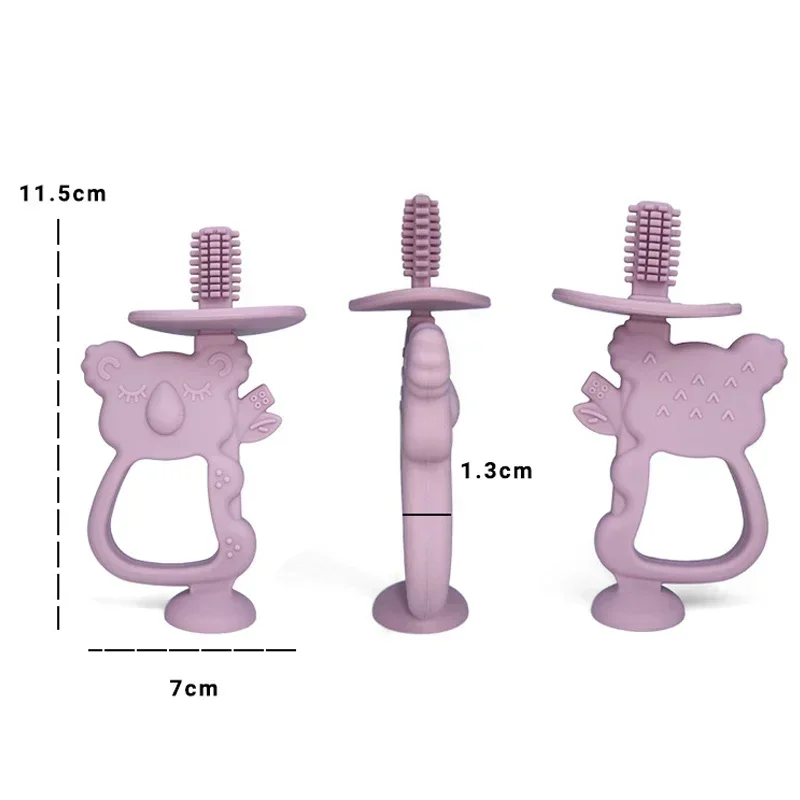 Baby Toothbrush Baby Silicone Training BPA Free Rodent Animal Koala Safe Toddle Teether Chew Toy Teething Ring Infant Baby Accessorie