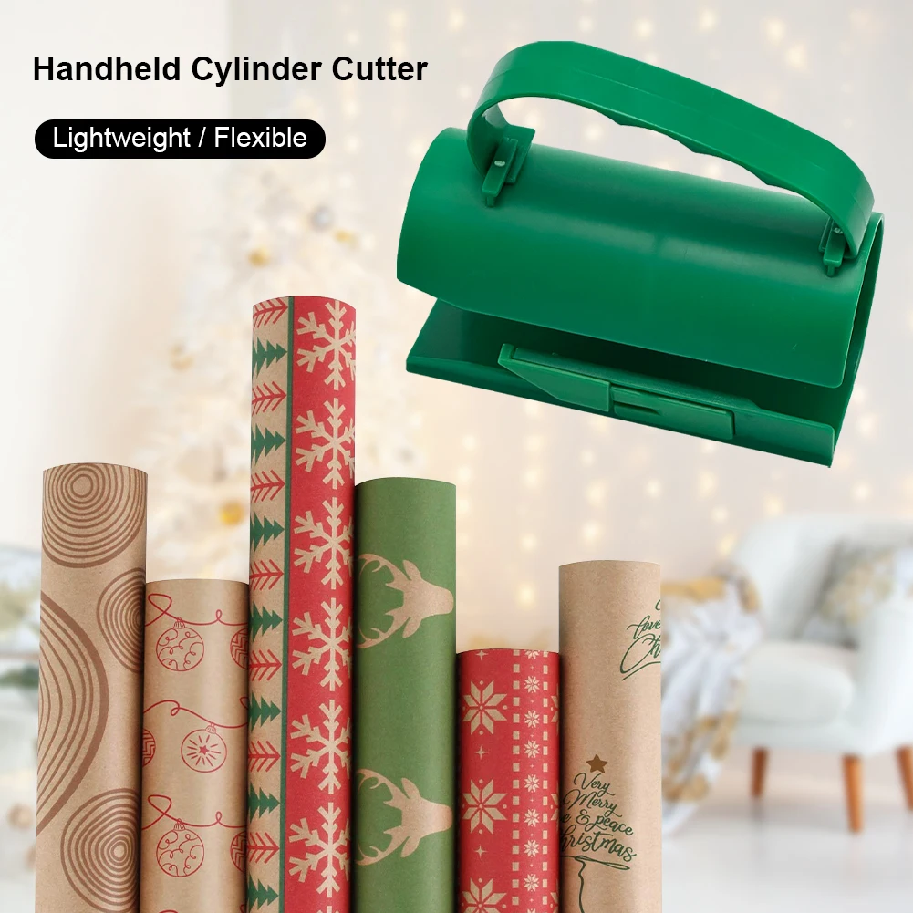 Christmas Gift Wrapping Paper Cutter With Handle Manual Sliding Paper Roll Cutter  Paper Craft Knife Roll Sliding Line Trimmer - AliExpress