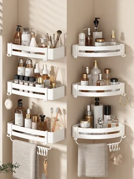 1/2/3 ชั้นห้องน้ําชั้นวางอลูมิเนียมชั้นลอยสําหรับฝักบัวติดผนังห้องครัว Rack อุปกรณ์ห้องน้ํา 1