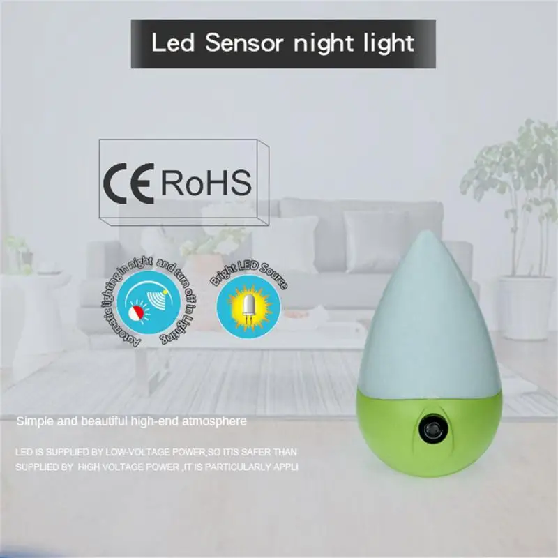 

Automatic Night Light Plastic 90 Degree Rotation Light Sensing Power-saving Energy-saving Smart Light Bedroom Lamp 1w Eu Plug